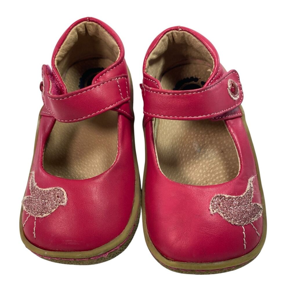 Livie & Luca Pio Pio Pink Leather Bird Mary Jane Shoes Toddler Girl Size 8